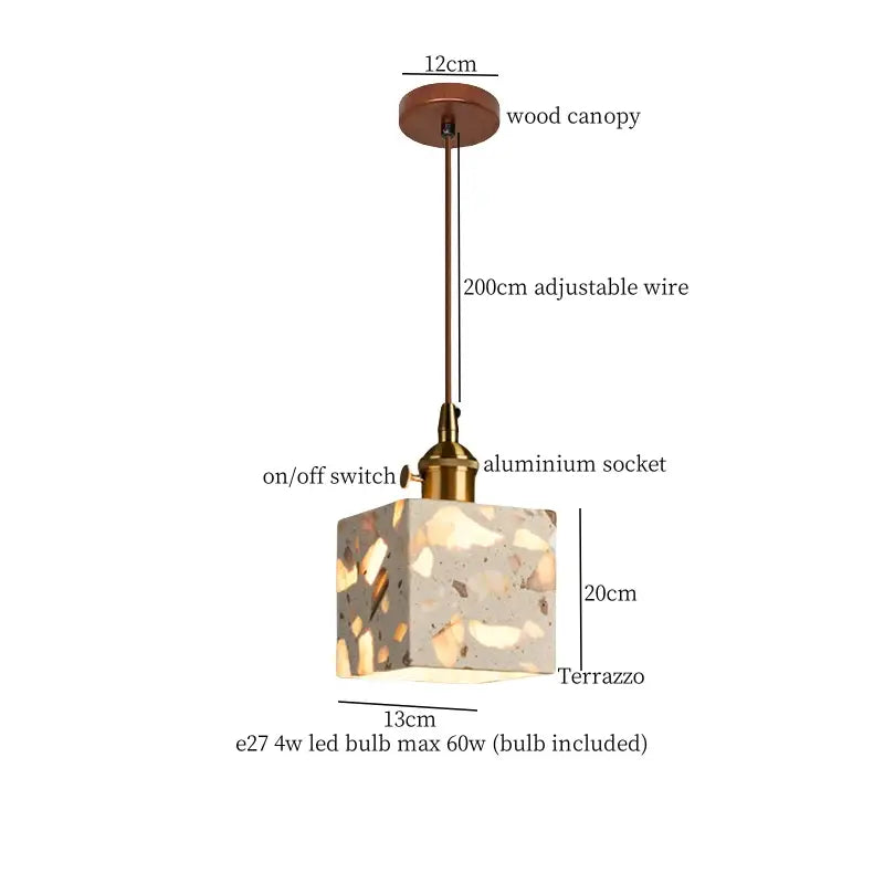 Modern green marble led pendant light – kitchen lighting fixture
