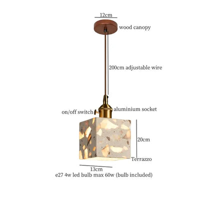 Modern green marble led pendant light – kitchen lighting fixture