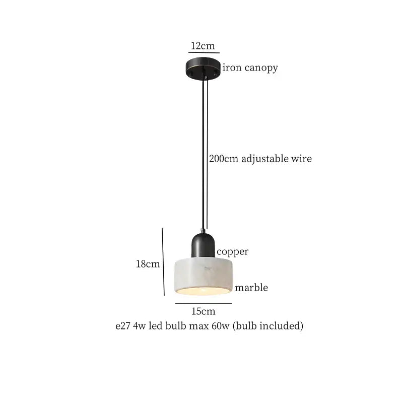 Modern green marble led pendant light – kitchen lighting fixture