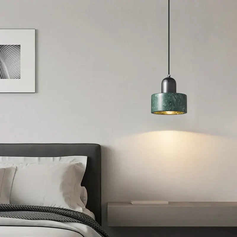 Modern green marble led pendant light – kitchen lighting fixture