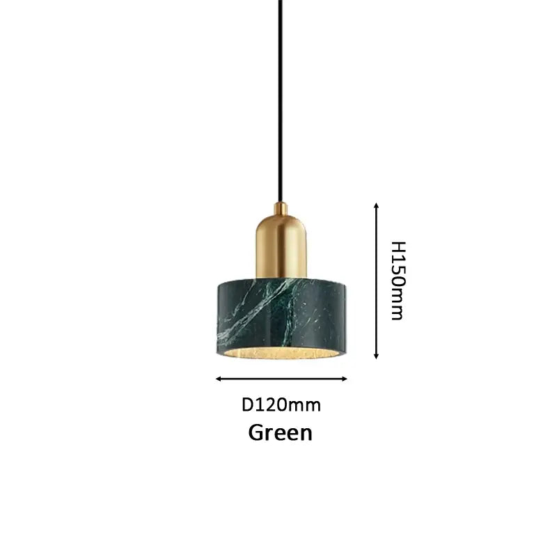 Modern green marble pendant light for dining room