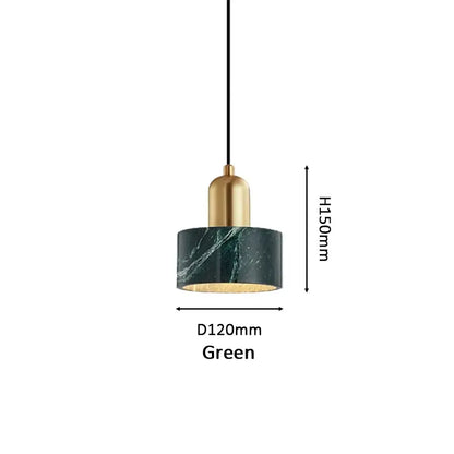 Modern green marble pendant light for dining room