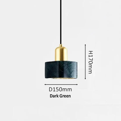 Modern green marble pendant light for dining room