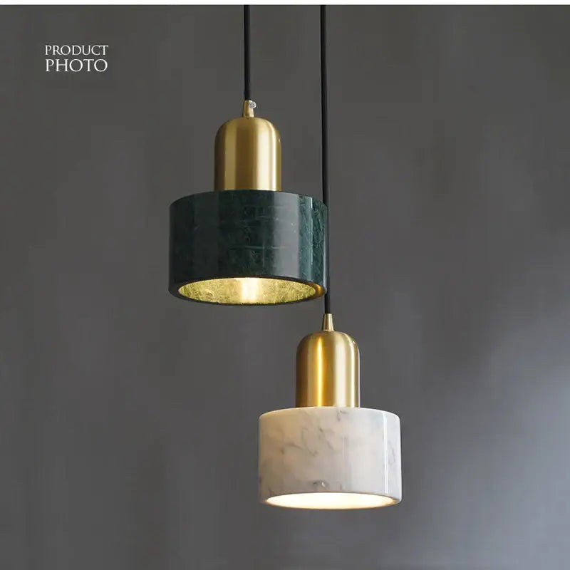 Modern green marble pendant light for dining room