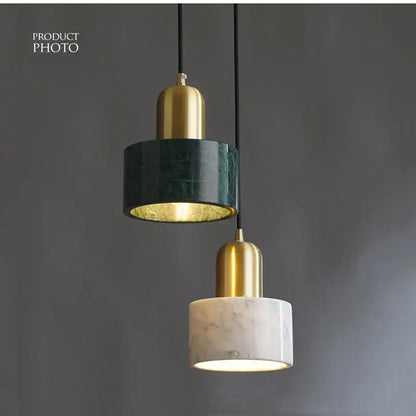 Modern green marble pendant light for dining room