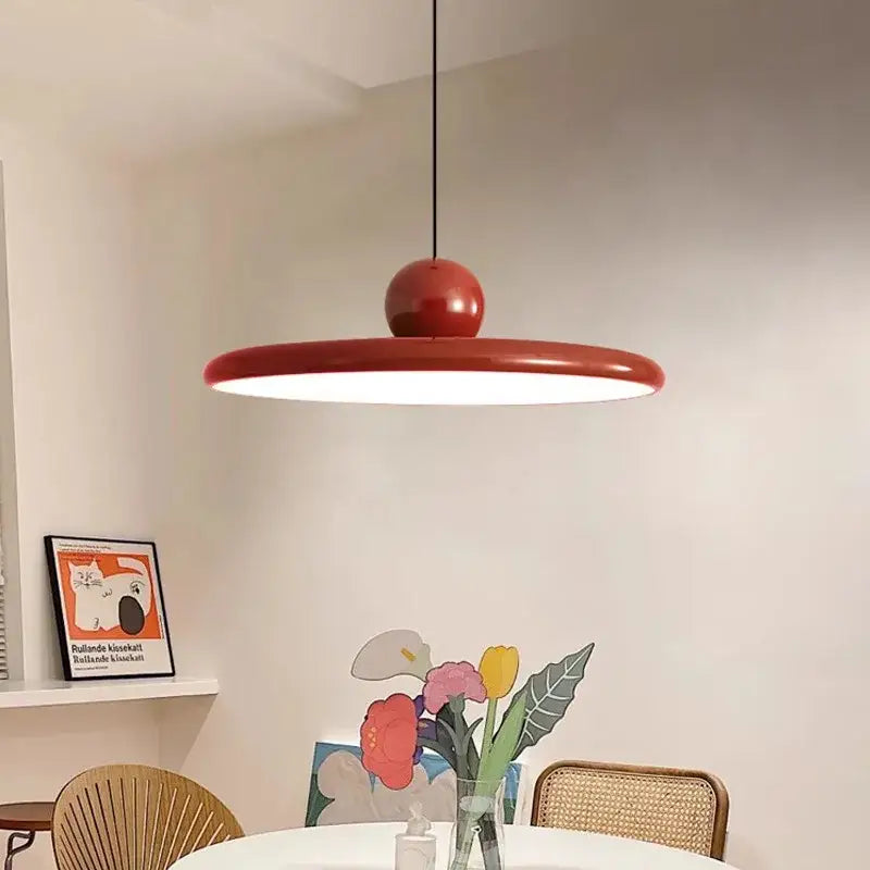 Modern green & red saucer pendant light dining room cream wind