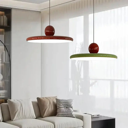 Modern green & red saucer pendant light dining room cream wind