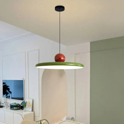 Modern green & red saucer pendant light dining room cream wind