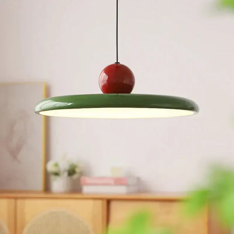 Modern green & red saucer pendant light dining room cream wind