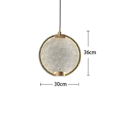 Modern green textured glass brass pendant light dining room set