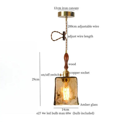Modern green wave glass pendant light for living room