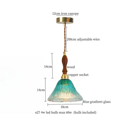 Modern green wave glass pendant light for living room