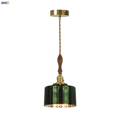 Modern green wave glass pendant light for living room