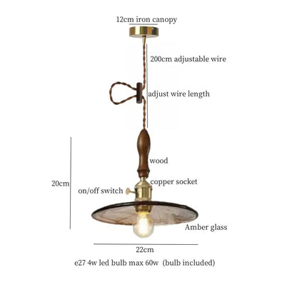 Modern green wave glass pendant light for living room