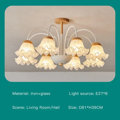 Modern green & white chandelier 8 glass globes living room light