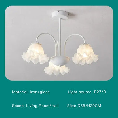 Modern green & white chandelier 8 glass globes living room light