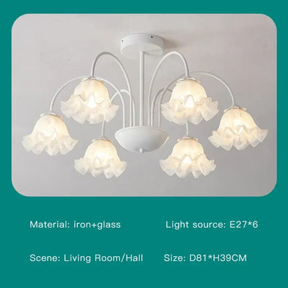 Modern green & white chandelier 8 glass globes living room light