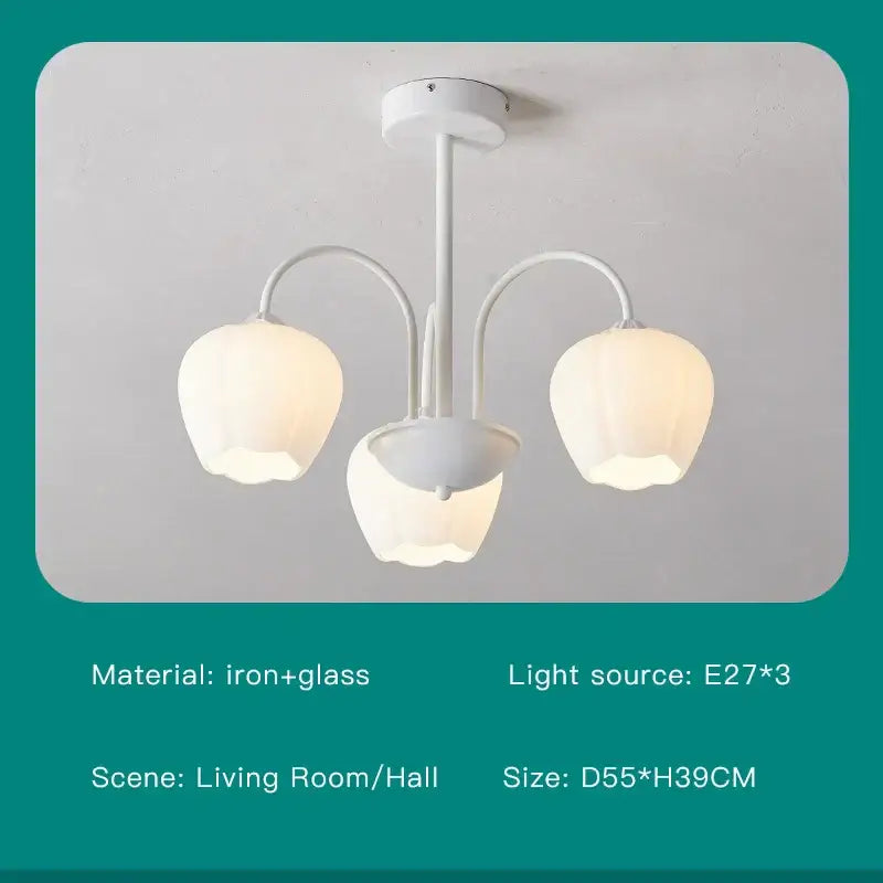Modern green & white chandelier 8 glass globes living room light