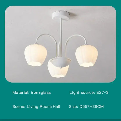 Modern green & white chandelier 8 glass globes living room light