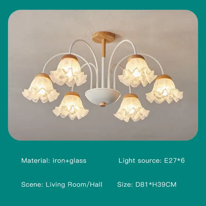 Modern green & white chandelier 8 glass globes living room light