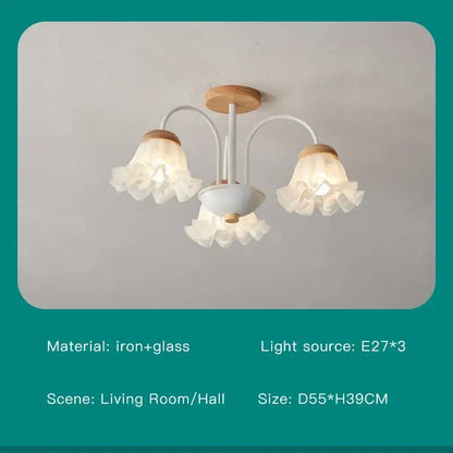 Modern green & white chandelier 8 glass globes living room light