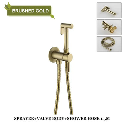 Modern grey brass bidet spray bathroom hot cold mixer valve