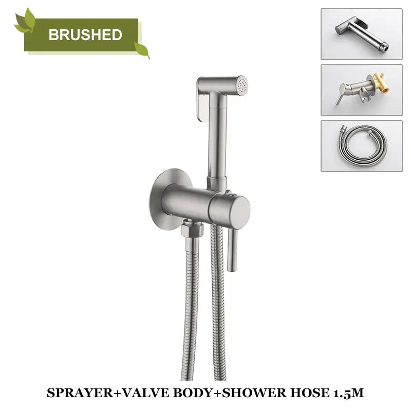 Modern grey brass bidet spray bathroom hot cold mixer valve