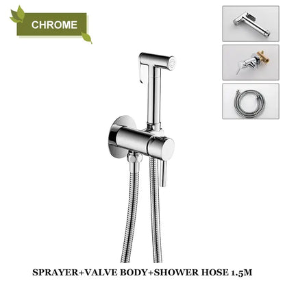 Modern grey brass bidet spray bathroom hot cold mixer valve