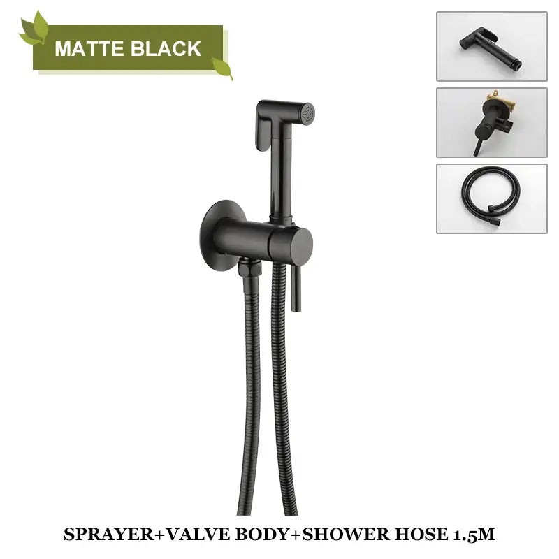 Modern grey brass bidet spray bathroom hot cold mixer valve