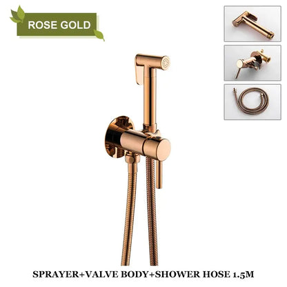 Modern grey brass bidet spray bathroom hot cold mixer valve