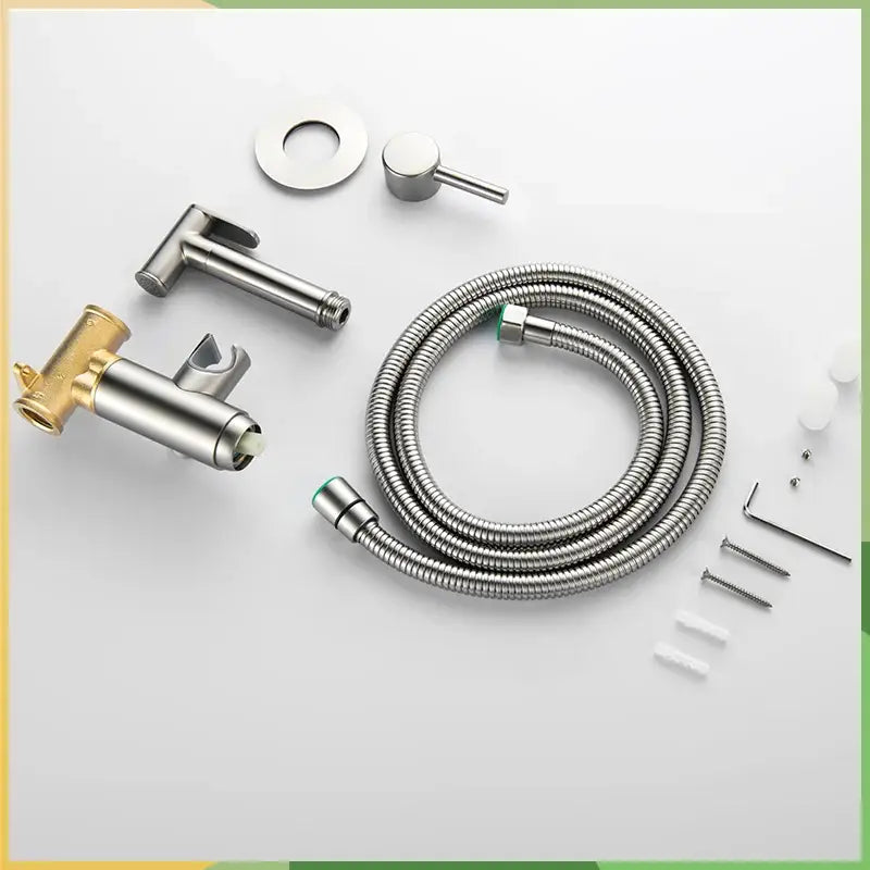 Modern grey brass bidet spray bathroom hot cold mixer valve