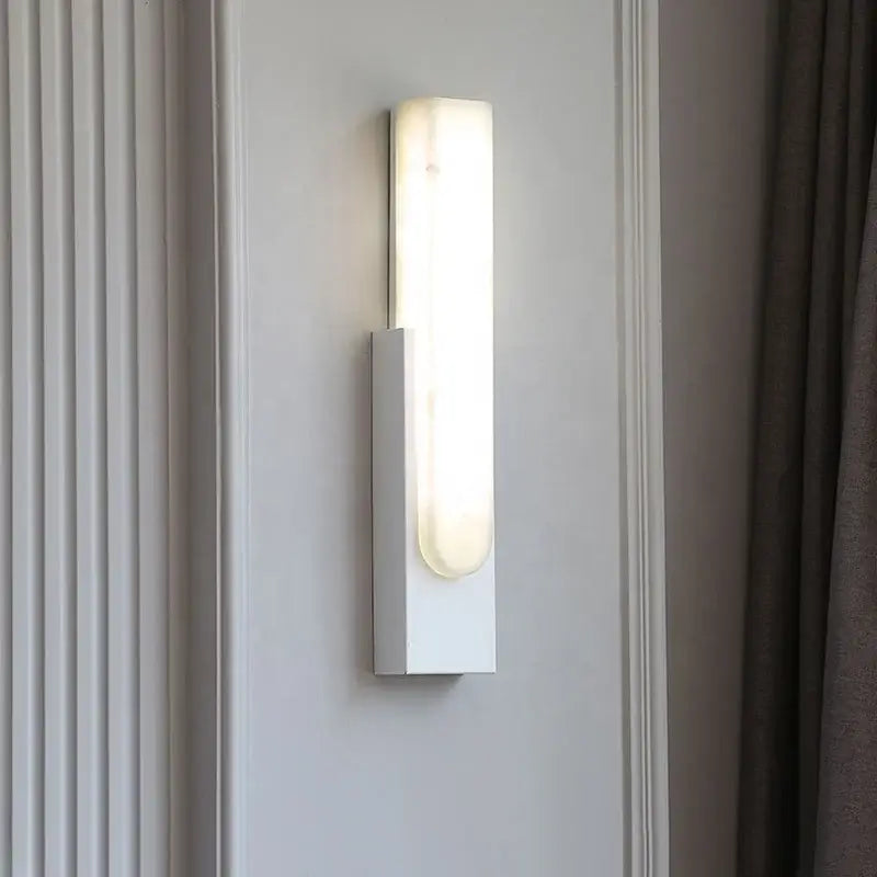 Modern grey marble led wall sconce bedroom bedside light