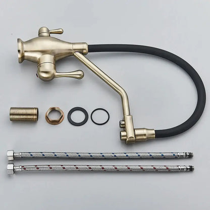 Modern gun gray kitchen faucet with dual handle pure water tap