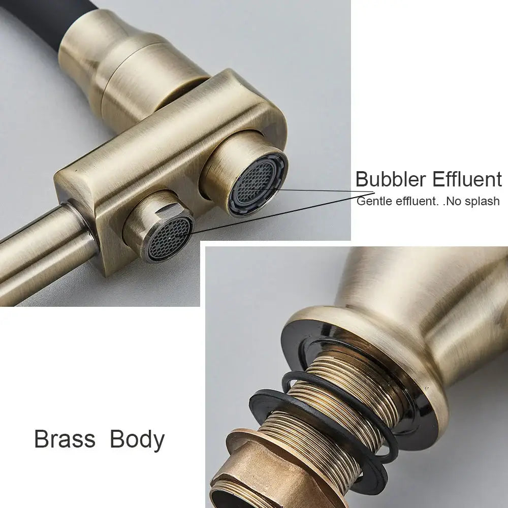 Modern gun gray kitchen faucet with dual handle pure water tap