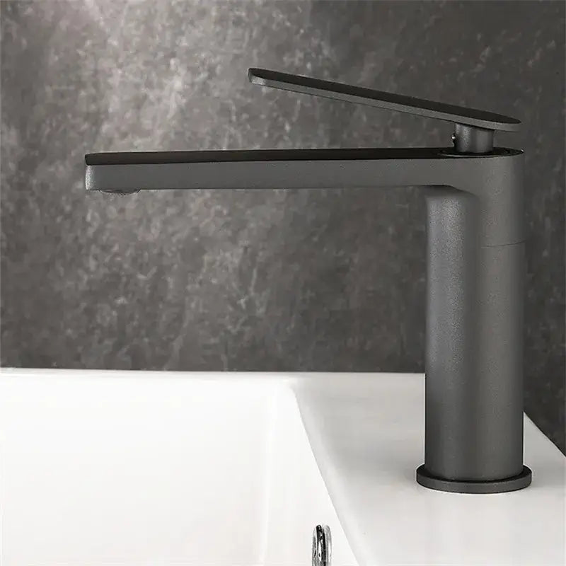 Modern gun gray waterfall basin faucet bathroom sink tap