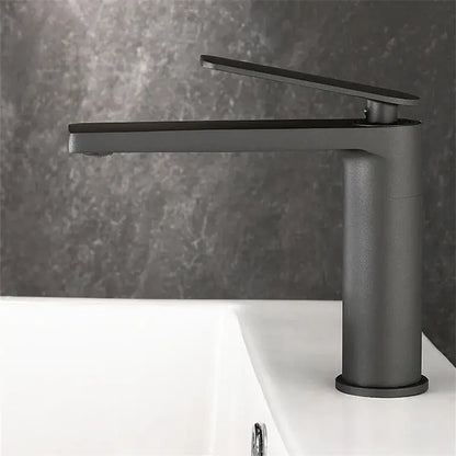 Modern gun gray waterfall basin faucet bathroom sink tap