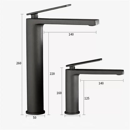 Modern gun gray waterfall basin faucet bathroom sink tap