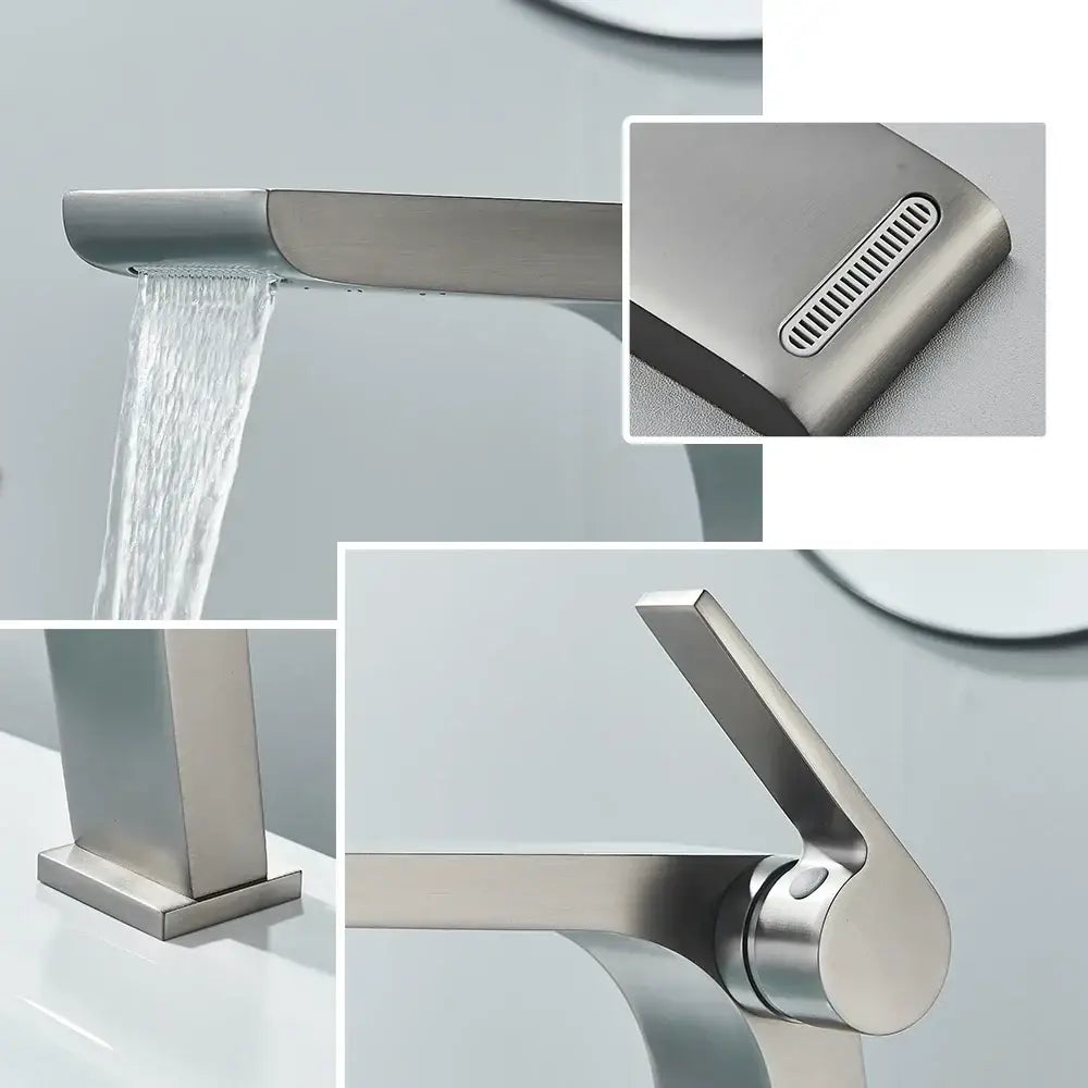 Modern gun grey basin faucet bathroom sink mixer tap