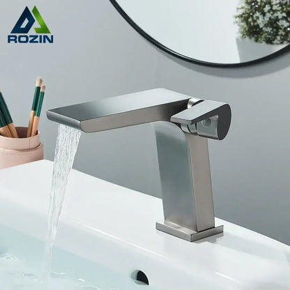 Modern gun grey basin faucet bathroom sink mixer tap