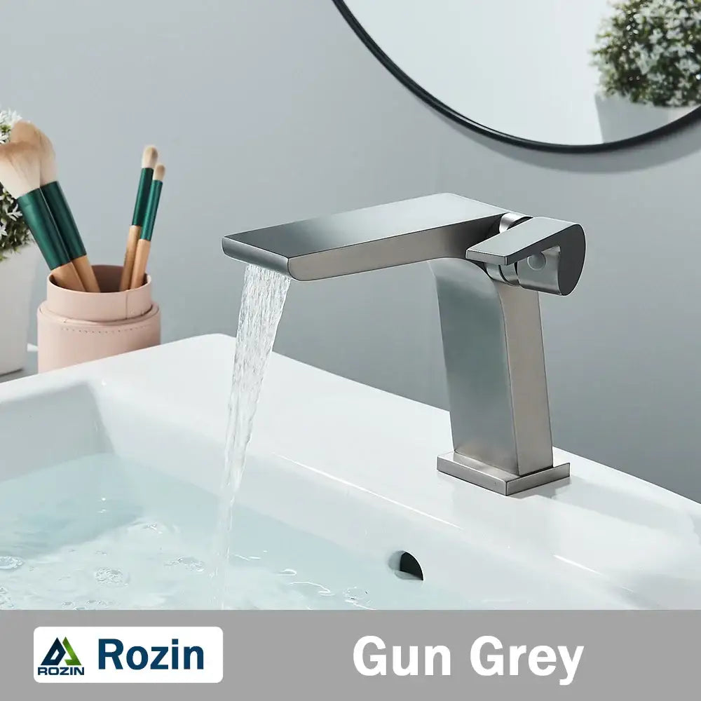 Modern gun grey basin faucet bathroom sink mixer tap