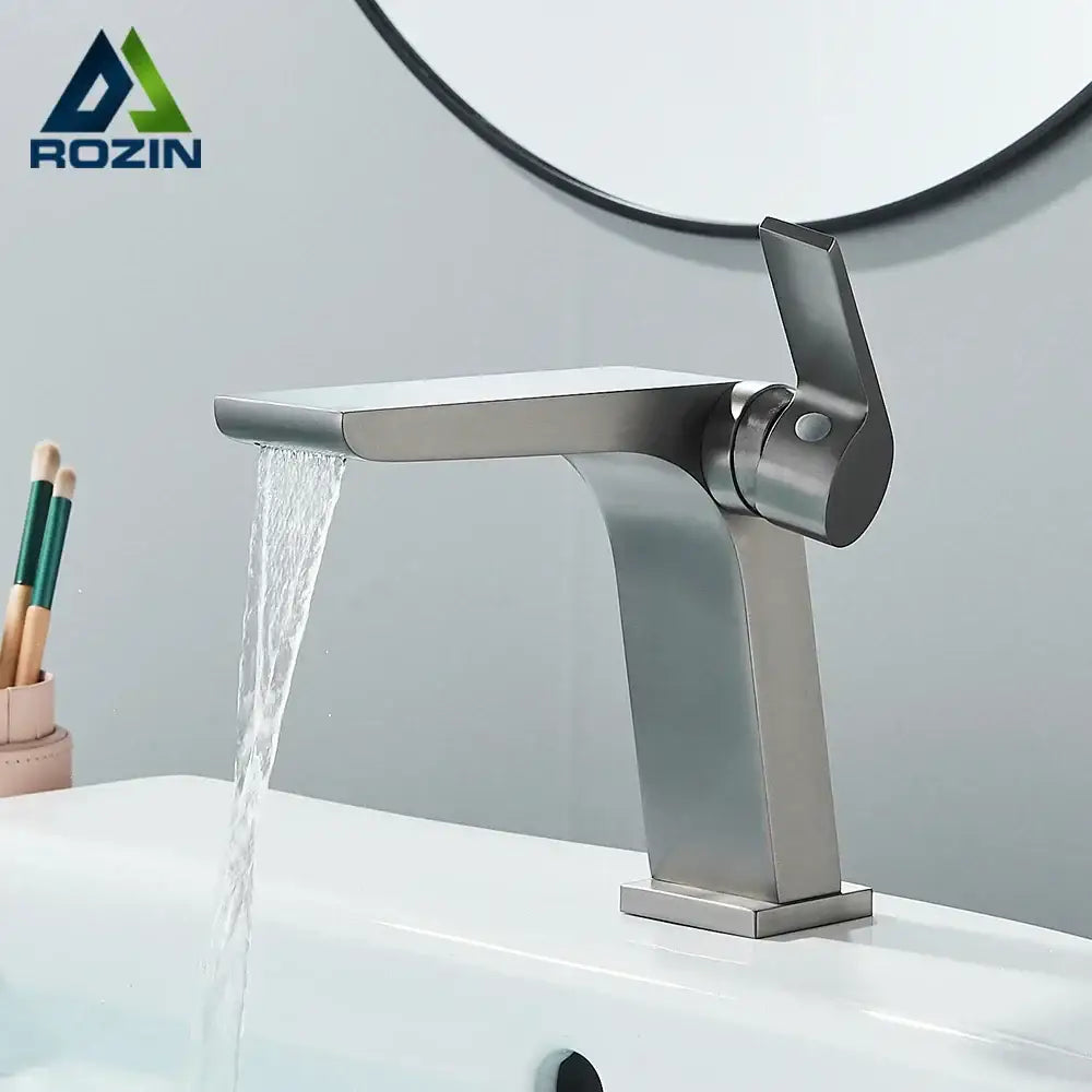 Modern gun grey basin faucet bathroom sink mixer tap
