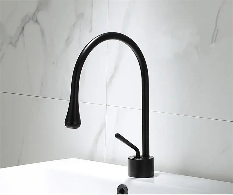 Modern gun grey brass basin faucet kitchen swivel water crane