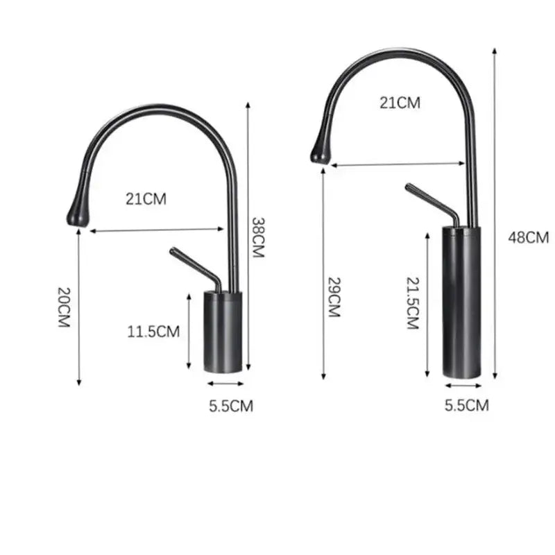 Modern gun grey brass basin faucet kitchen swivel water crane