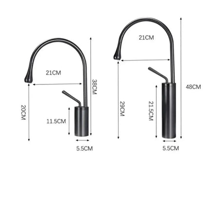 Modern gun grey brass basin faucet kitchen swivel water crane