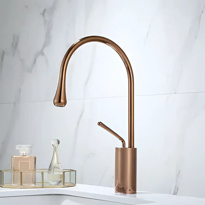 Modern gun grey brass basin faucet kitchen swivel water crane