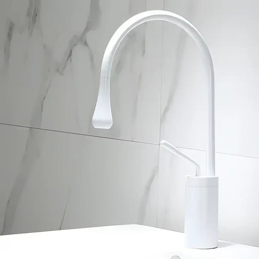 Modern gun grey brass basin faucet kitchen swivel water crane
