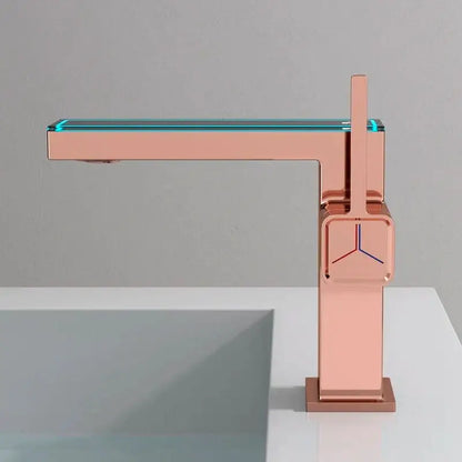 Modern gun grey digital display basin faucet bathroom temperature sensor
