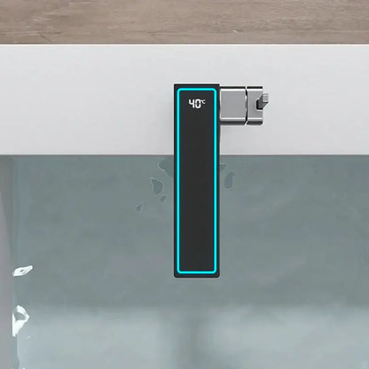 Modern gun grey digital display basin faucet bathroom temperature sensor