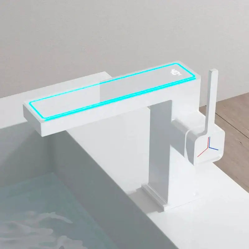 Modern gun grey digital display basin faucet bathroom temperature sensor