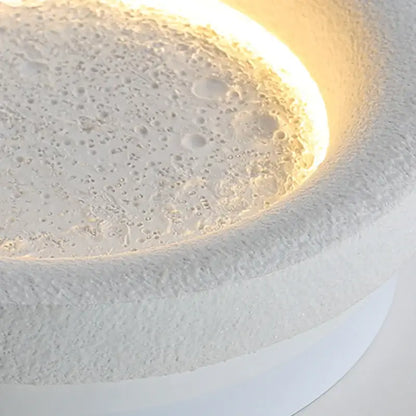 Modern gypsum white led full moon wall lamp for bedroom decor